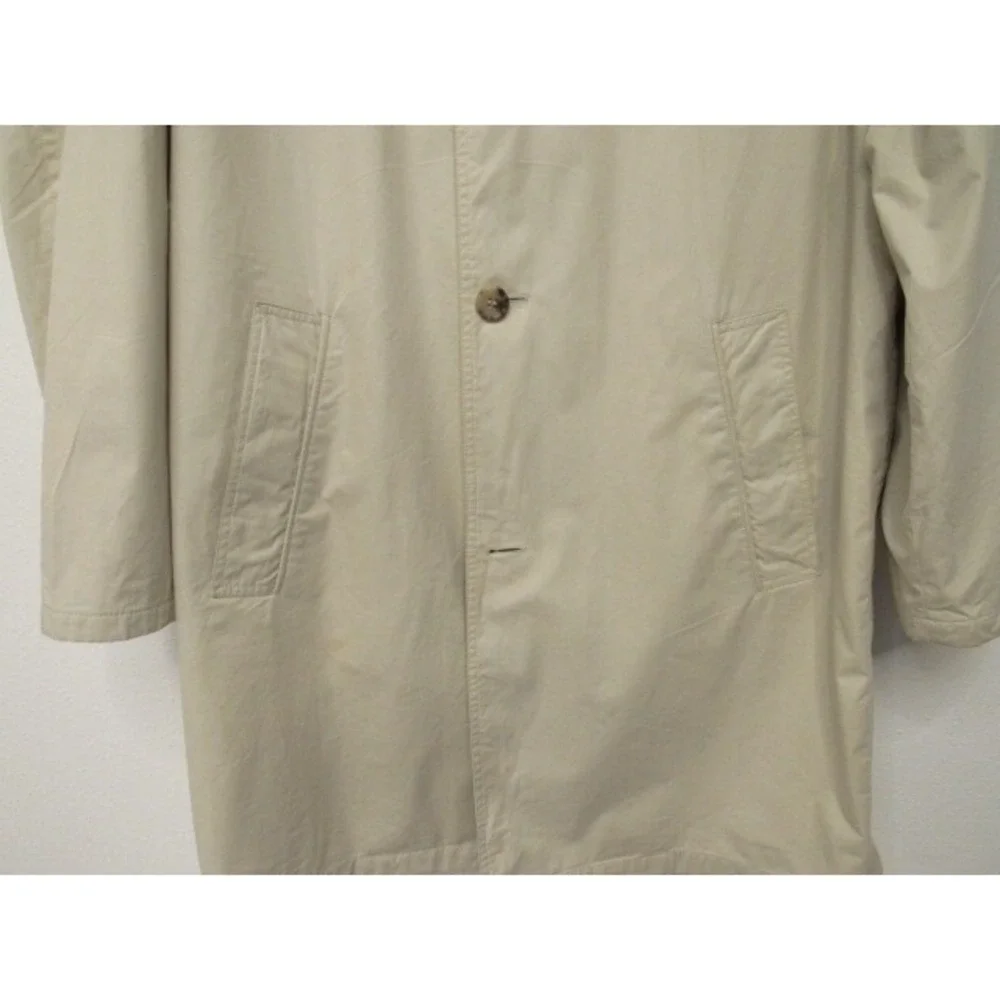 Hugo Boss Men's Beige 100% Cotton Solid Single Brest Trench Coat 44R